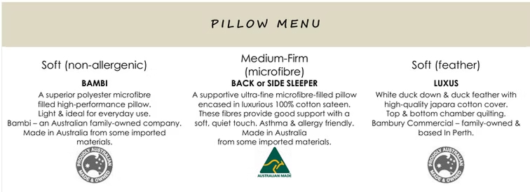 Pillow Menu